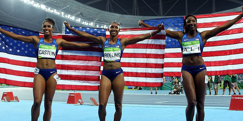 people's tweet image. U.S. women make history as runners sweep medals in 100-meter hurdles! peoplem.ag/osD6YAN