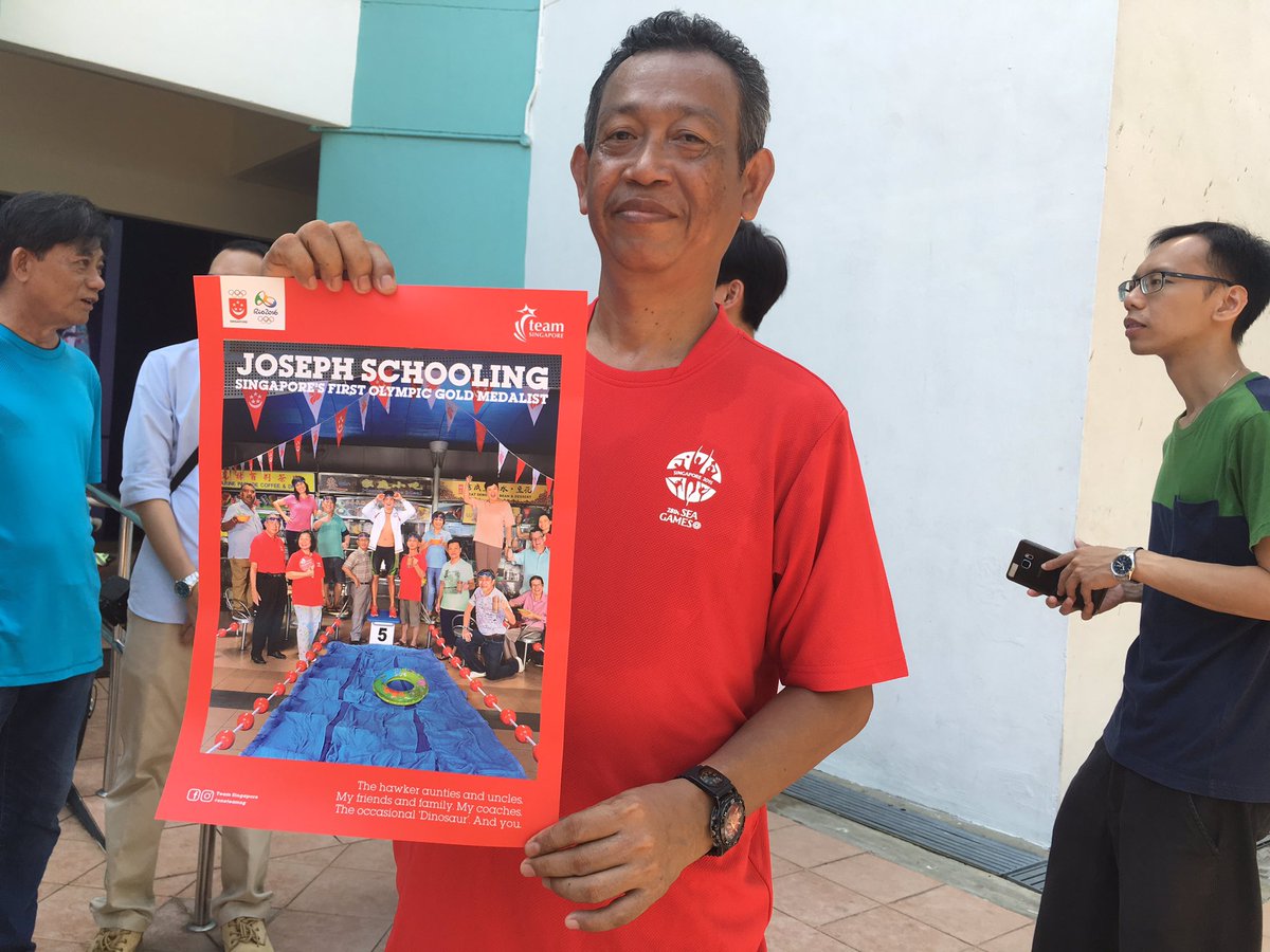 AlvinChongCNA's tweet photo. Fun #JoSchooling poster they gave out at Marine Terrace earlier https://t.co/iiAD2YRogJ https://t.co/DrY7w9GuXK
