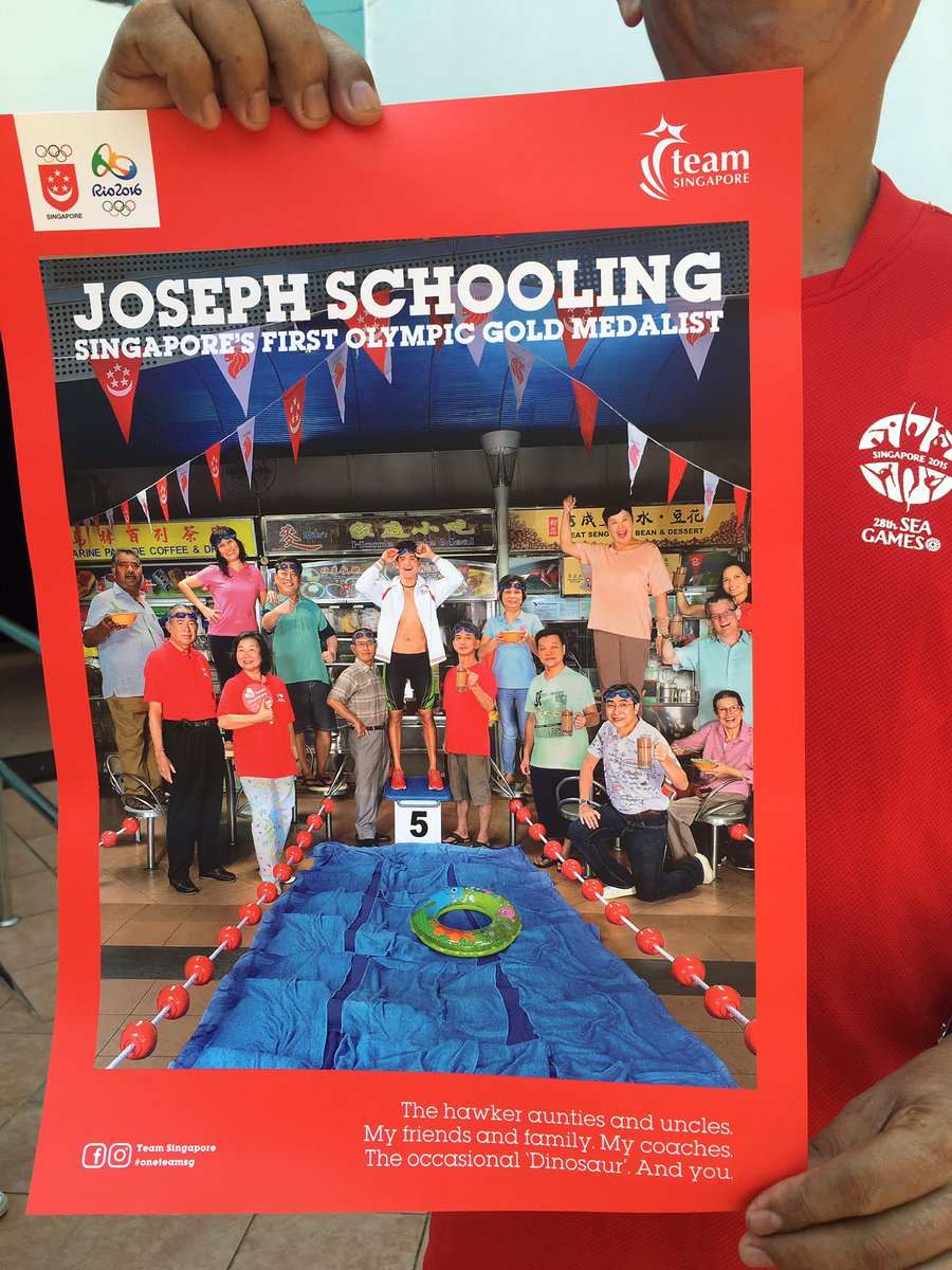 AlvinChongCNA's tweet photo. Fun #JoSchooling poster they gave out at Marine Terrace earlier https://t.co/iiAD2YRogJ https://t.co/DrY7w9GuXK