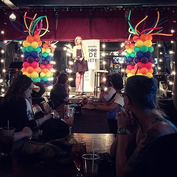 alliesunny94's tweet image. Thanks to @CentralABPride for asking me to emcee tonights comedy show. #lgbqtPride @TheDirrtyShow Photo:@JavaJaney