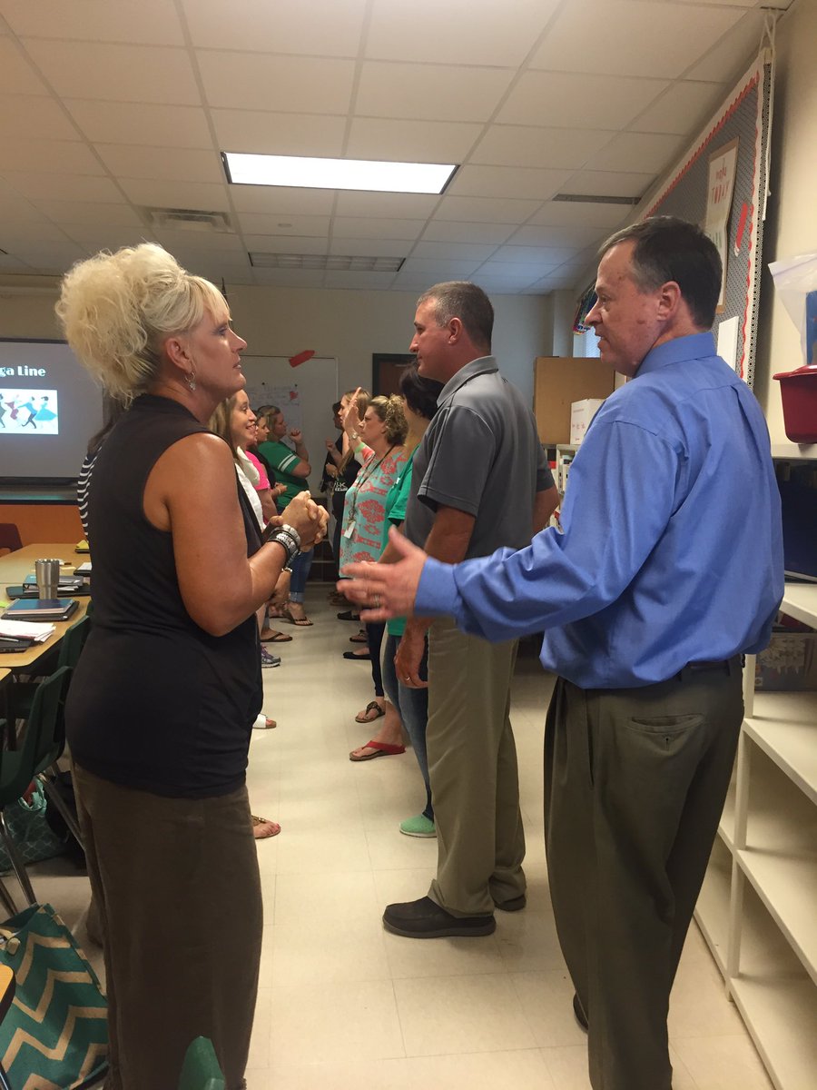 GLechler's tweet photo. Elementary Admins in on the conga fun! A good time learning! @APToniSchwartz #OneBrenham @BrenhamISD https://t.co/bnsKc3Cy6p