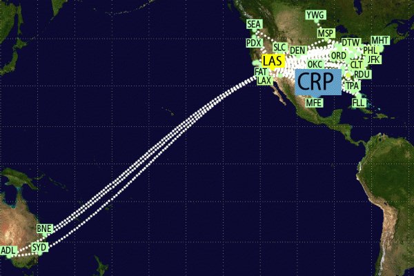 New destination on my #JetLovers flight map: CRP (Corpus Christi, United States) https://t.co/ni8EiIfb6s