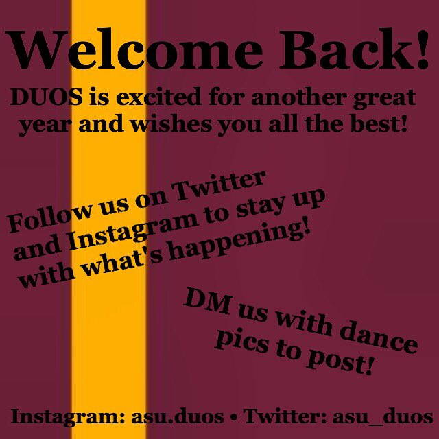 ASU_DUOS's tweet photo. Get ready for the 2016-2017 school year💛❤️ #HIDAance #ASUduos https://t.co/MPO0rDSfcI