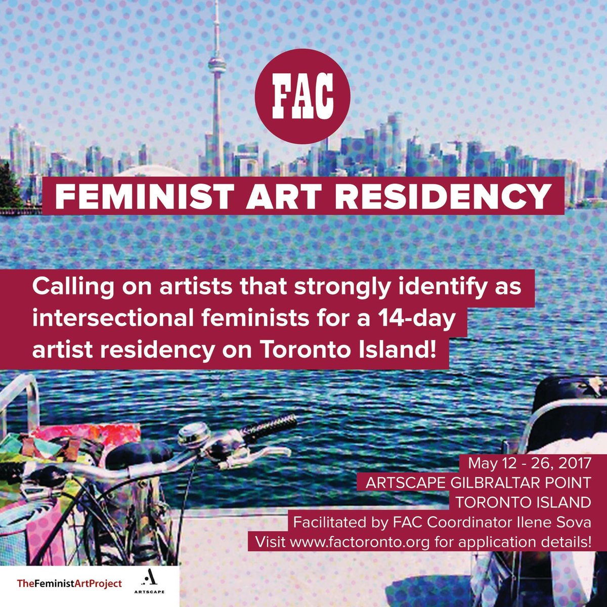 TorontoFAC's tweet photo. We're accepting applications for #FACRes2017! Due Oct. 15, 2016. https://t.co/qdDxZCXgAm #FeministArt #Toronto https://t.co/YfJGZ3j5Cy