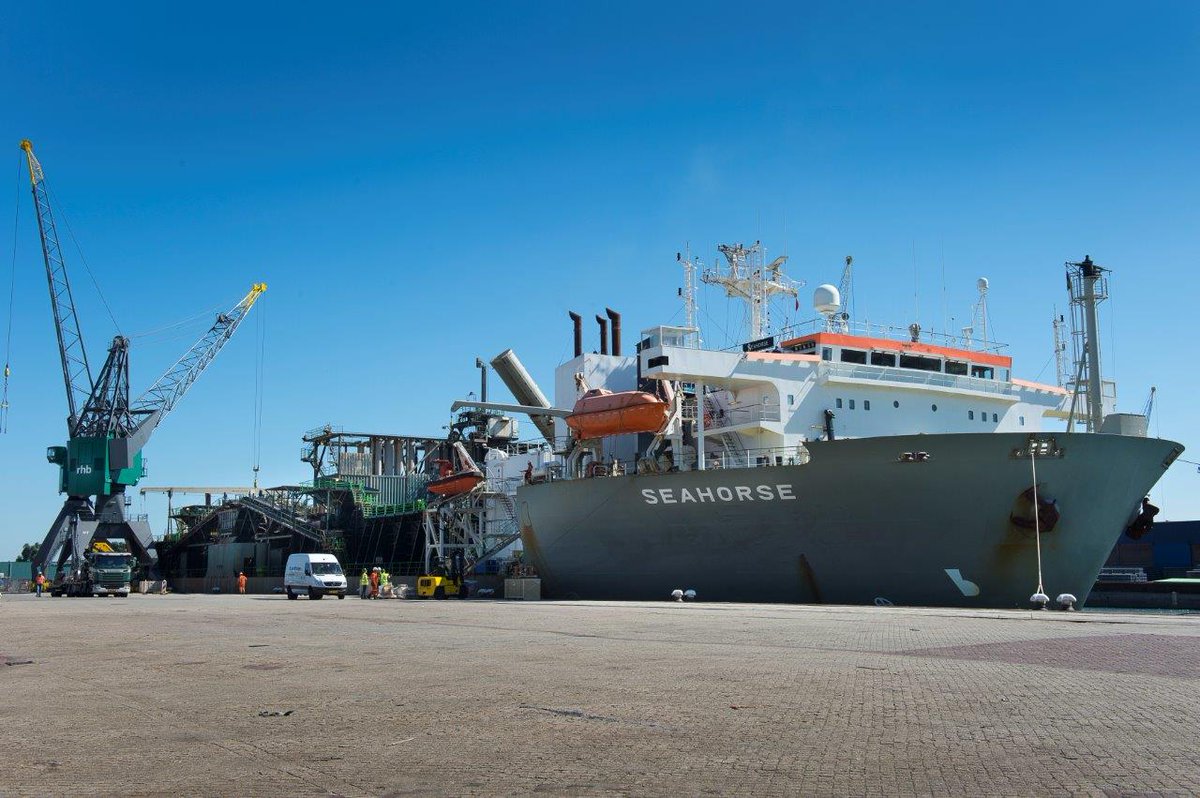 mv. "Seahorse" alongside our quay at rhb stevedoring &amp; warehousing Rotterdam.