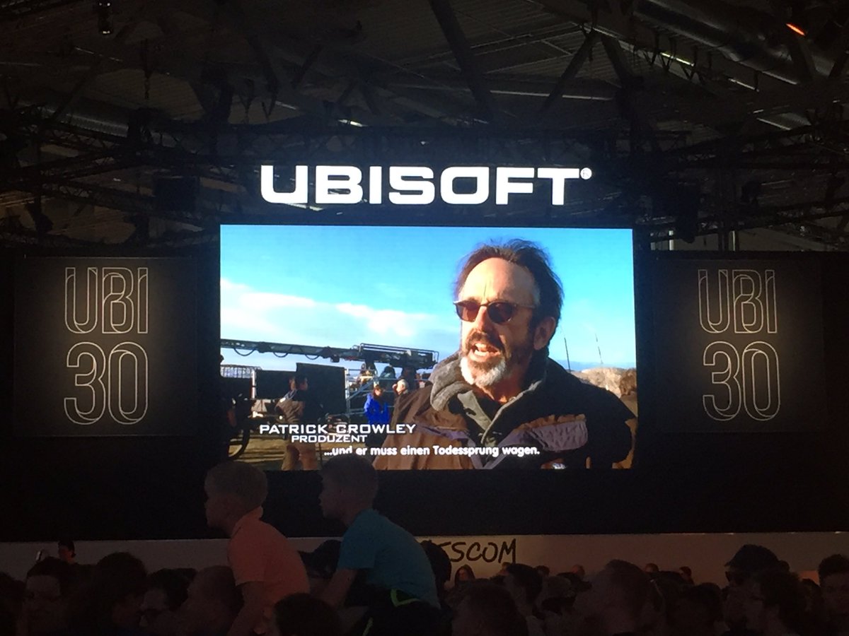 GameChanger_K's tweet photo. Getting treated to previously unseen behind the scenes footage of #assassinscreedmovie #therealjump #gamescom2016 https://t.co/Qu6nvrz4Uw