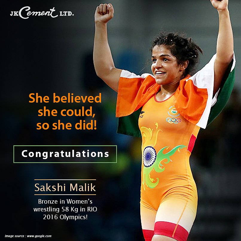 We congratulate <a href="/SakshiMalik/">Sakshee Malikkh</a> for the making the country proud with a bronze in Wrestling at the Rio 2016 Olympics!