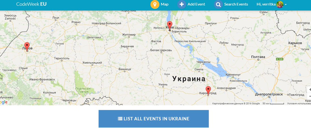ryta_kalyuzhna's tweet photo. На мапі вже 3 події, які відбудуться в Україні протягом Європейського Тижня Коду.
Долучайтеся!
#codeEU #codeua https://t.co/23kXyY9KP1