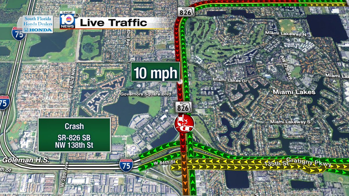 Crash on SR-826 SB at NW 138th St #traffic #miami https://t.co/uunQ2Z6UEc