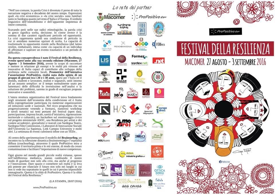 SardiniaValley's tweet photo. Diffondiamo idee, non problemi! Programma di #Resilienza16 Festival a #Macomer 27/08 - 03/09 https://t.co/xi09xPoPdh https://t.co/7B70GD9nxh