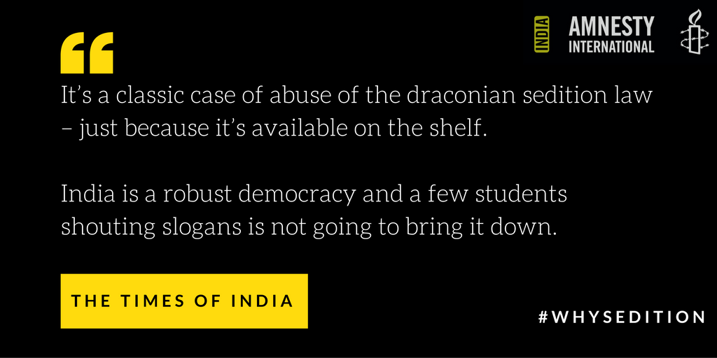 AIIndia's tweet photo. Sedition coarsely plied against any number of “offending” views: @timesofindia https://t.co/td3i6qP0bW #WhySedition https://t.co/zmbf9s1MkG