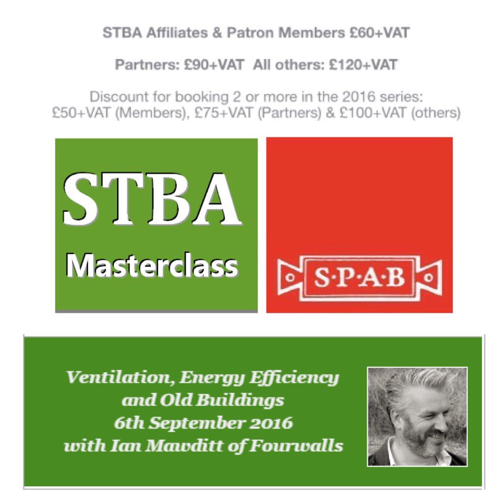 .@SPAB1877 members' discounted rates at Masterclass 6Sept, London - £90
stbauk.org/what-we-do/eve…
#ResponsibleRetrofit