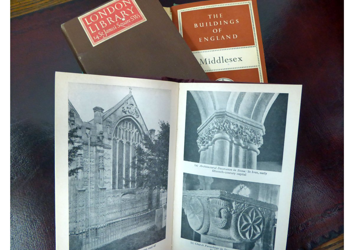 TheLondonLib's tweet image. N Pevsner died #onthisday 1983. His epic #BuildingsofEngland began 1951 w/ thse 1st ed's; CV Wedgwood gave us Mddsx!