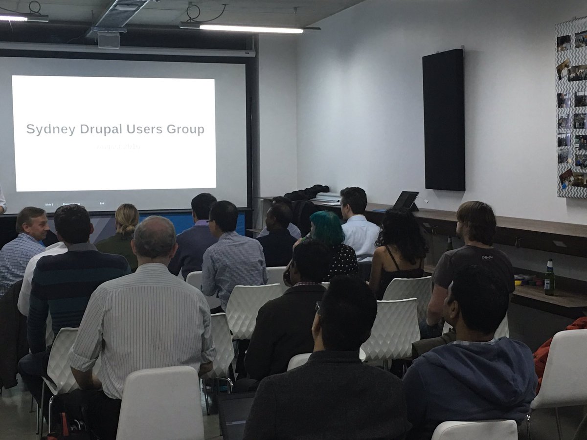 Talking about upcoming events for #Drupal #Australia at tonights #meetup