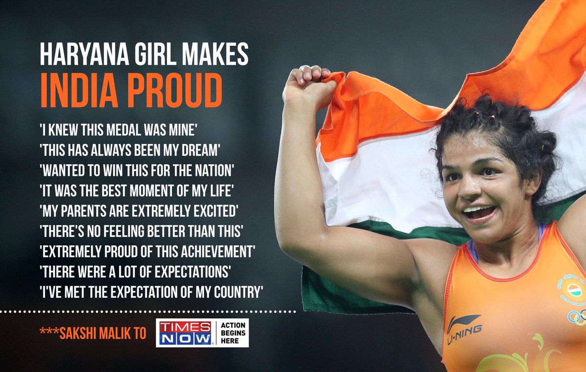 TimesNow's tweet photo. I knew this medal was mine, says #SakshiMalik #SakshiWinsBronze #Rio2016 #GoldRushRio https://t.co/tYcZQDR6xP