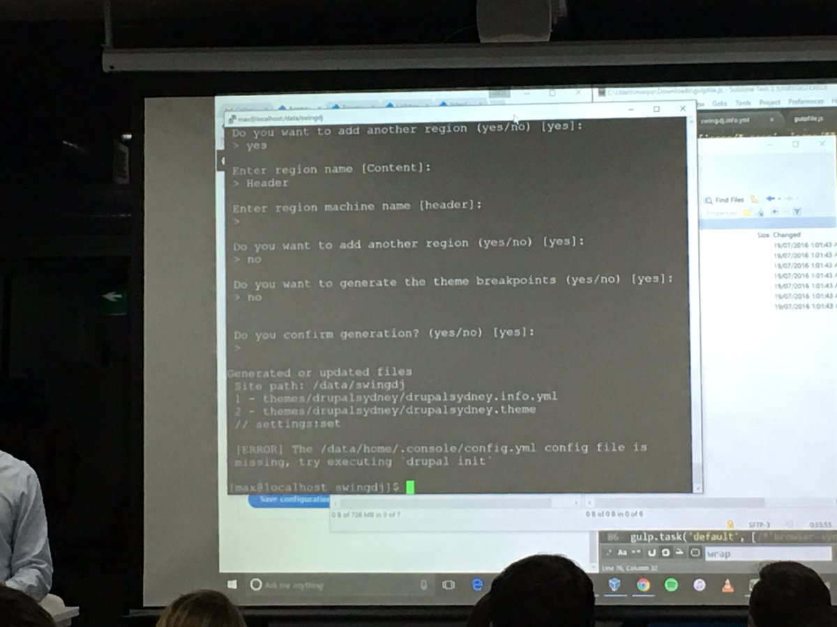 .<a href="/max_pog/">Max Pogonowski</a> talking about classy #drupal themes and <a href="/gulpjs/">gulp</a>
