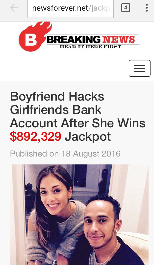 kieranlive's tweet photo. @LewisHamilton some click bait ad site is using a picture of you I assume without permission https://t.co/U7Ld3N4K2k