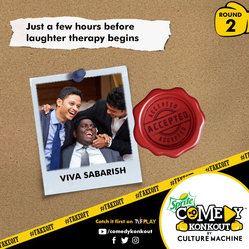 Comedy_Konkout's tweet photo. #Fakeoff
Get your claps and whistles ready for #SabarishKandregula
#SpriteComedyKonkout @Beingind @sprite_india https://t.co/yFuSuqTokT