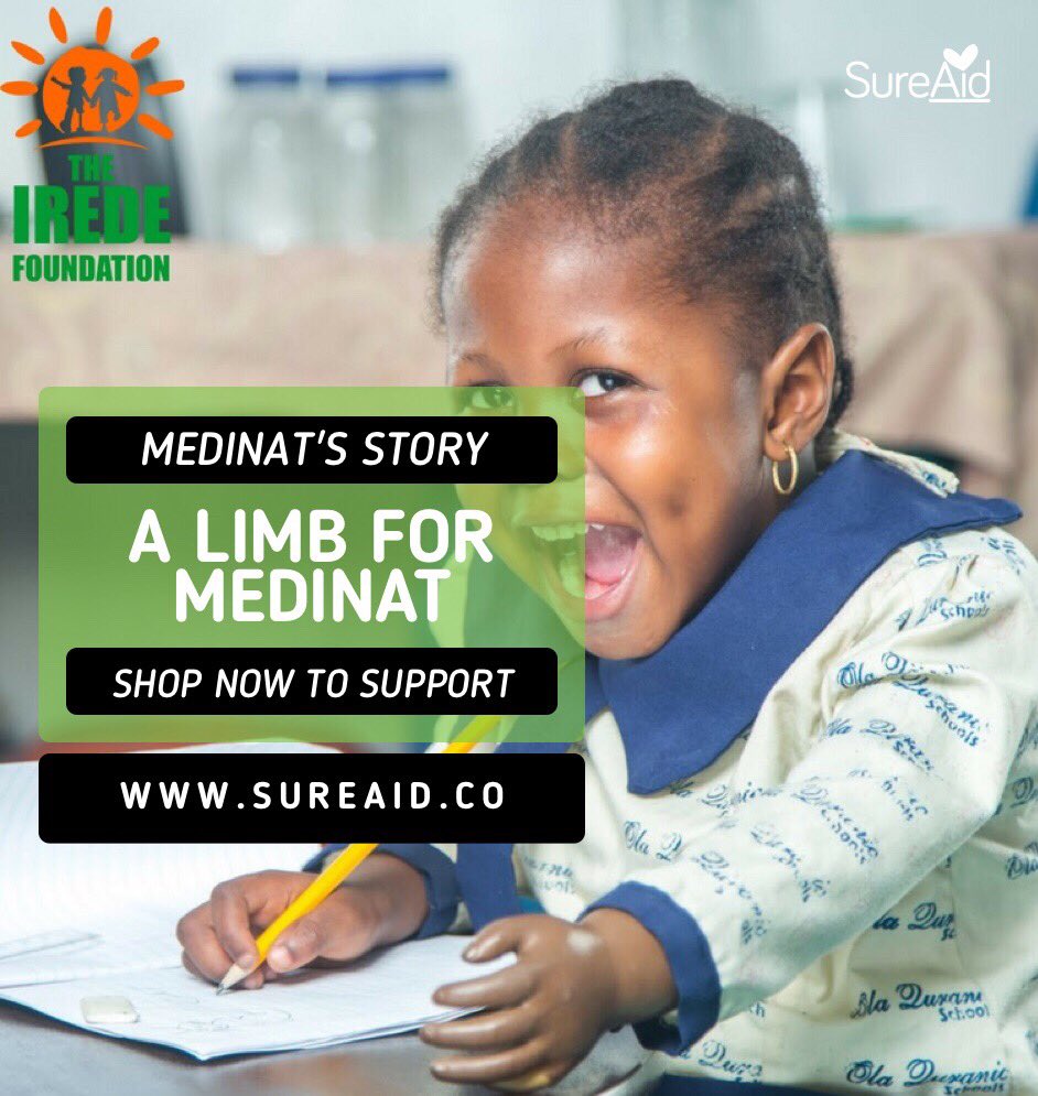 sureaidco's tweet photo. Your free donation on #sureaid will make sure Medinat never has to go through life with only one arm. https://t.co/tNfmpUNamv
