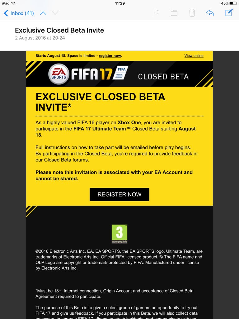 fifa 16 beta code