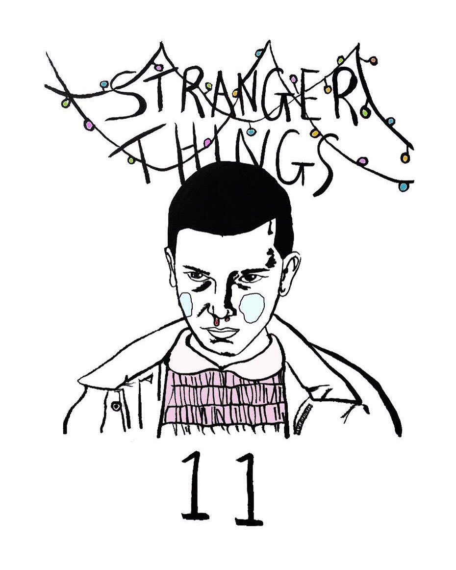 EMillustrations's tweet photo. My #strangerthings illustration of @milliebbrown https://t.co/MoNqDWGAmp