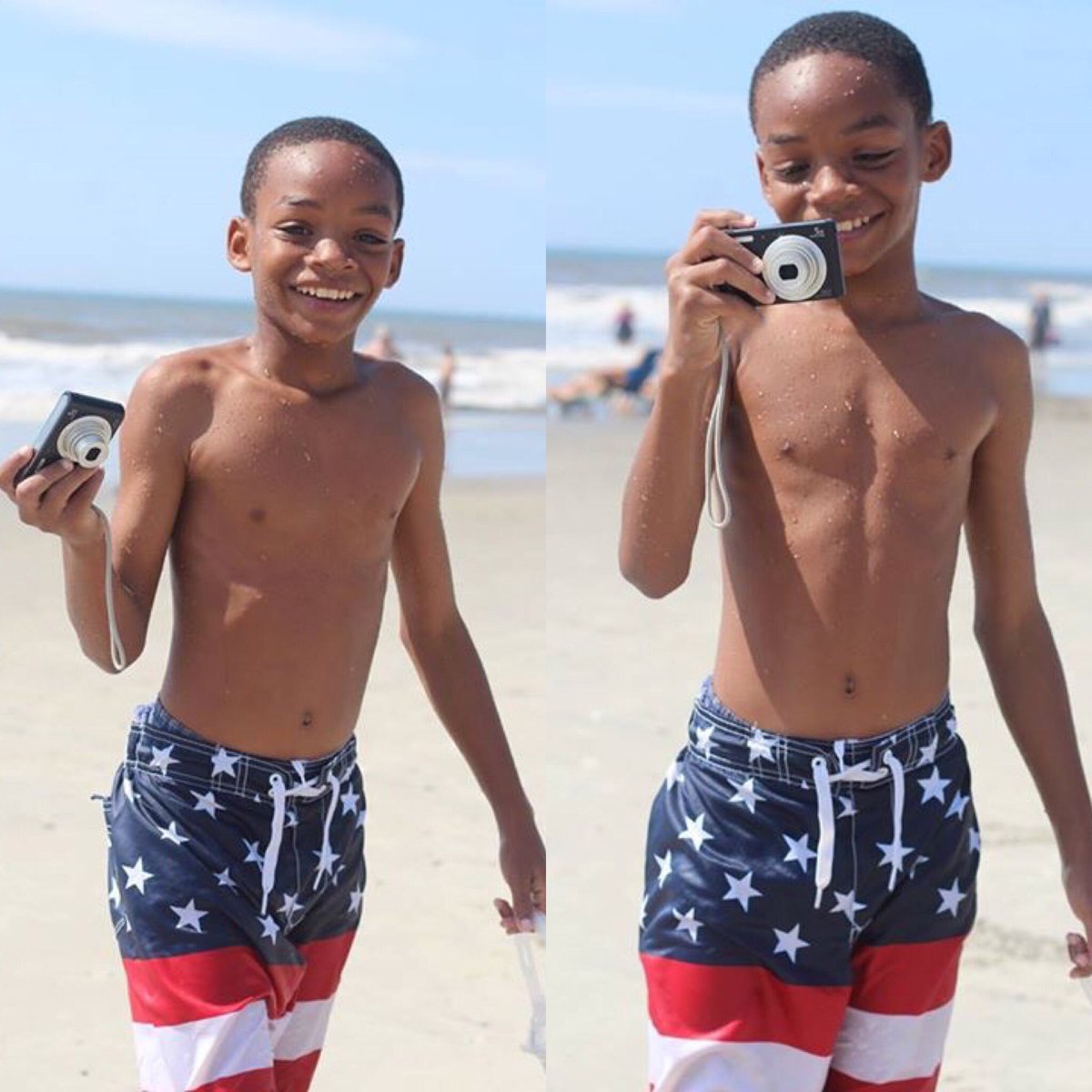 Capturing Jamarion reviewing his images on the beach. #lightshooters #cscphotocamp