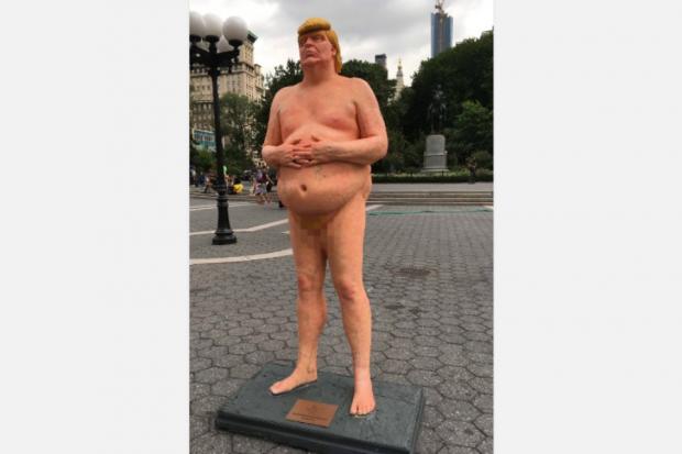 Half Naked Trump Statue With Star