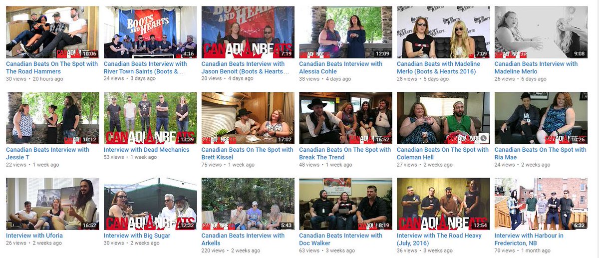 We have a ton of fun on our YouTube, check it out for great interviews!  youtube.com/canadianbeats1