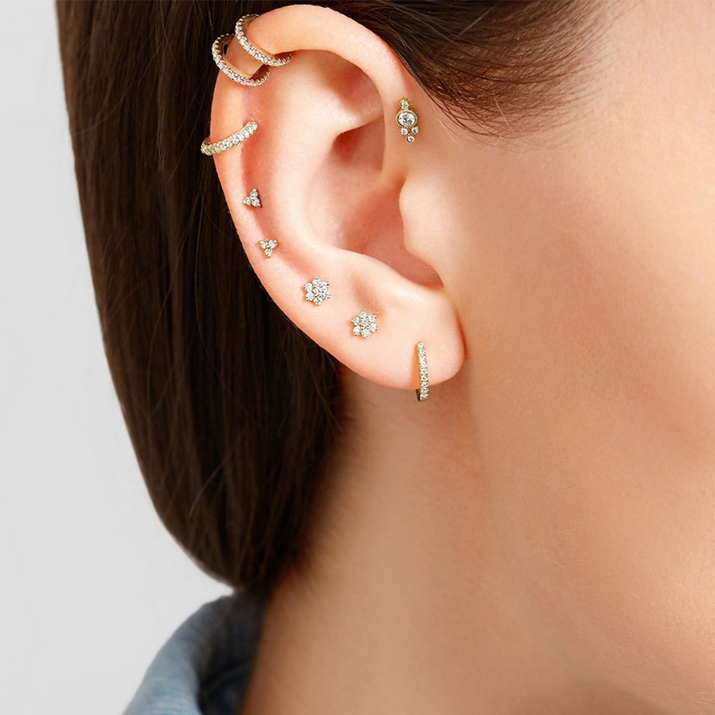 Second Hole Teeny Gold Huggie Clicker Earring – STONE AND STRAND