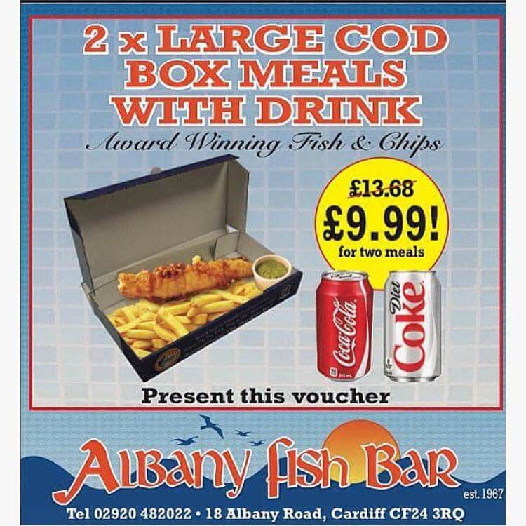 NEW OFFER!!! Come and collect ASAP!!! #albanyfishbar #fishandchips #cardiff