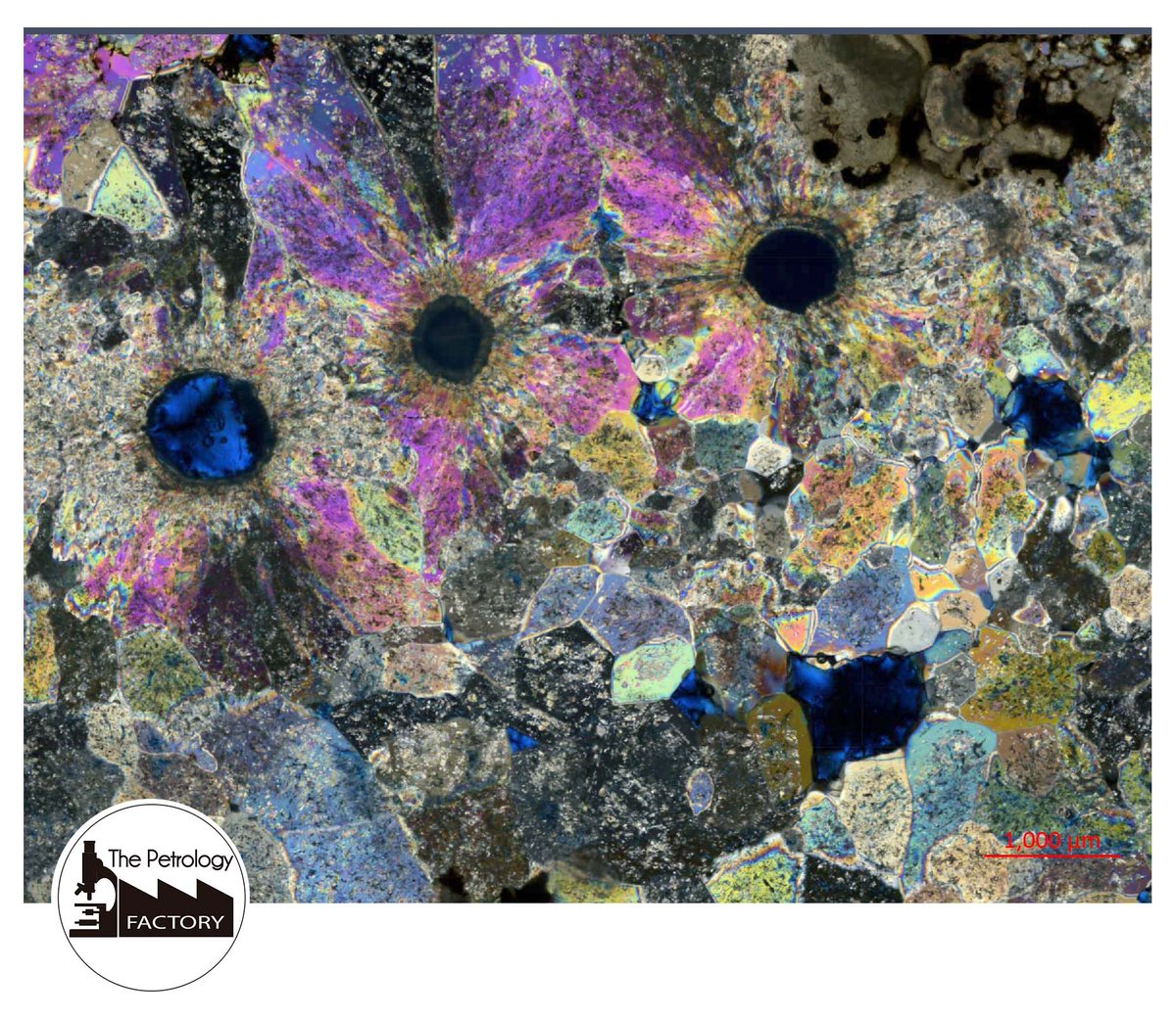 PetroFactory's tweet photo. #ThinSectionThursday #silicified #carbonate #spherulites #texture #diagenesis https://t.co/lCRp7LDTAX
