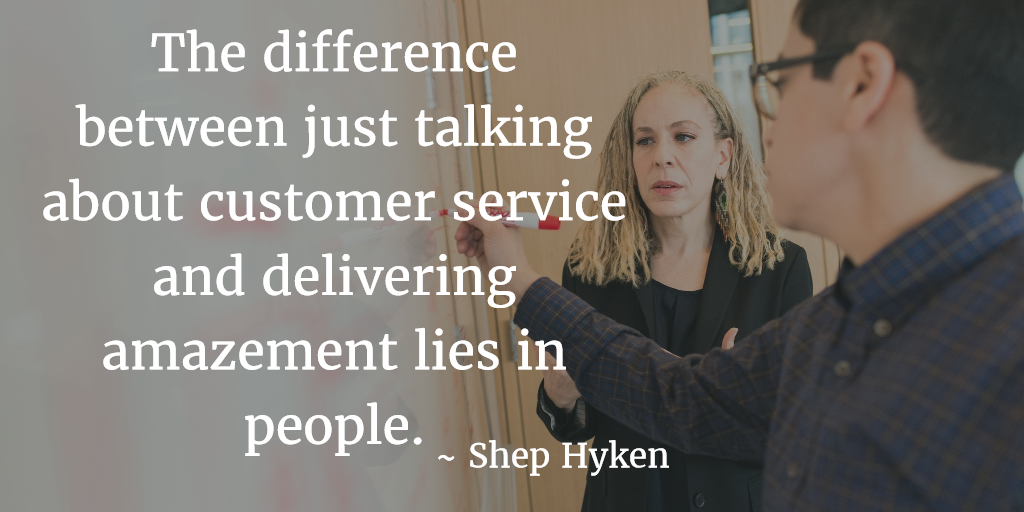 Hyken's tweet image. The difference between just talking about #CustServ &amp;amp; delivering amazement lies in people.