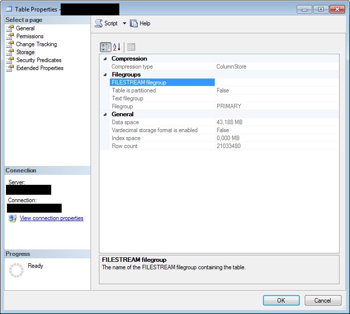 kvstrien's tweet image. Gotta love #SQLServer #CSI #ColumnStoreIndex. Storing 21033480 rows fact table in 43.1 MB. #Columnar baby! #TSQL