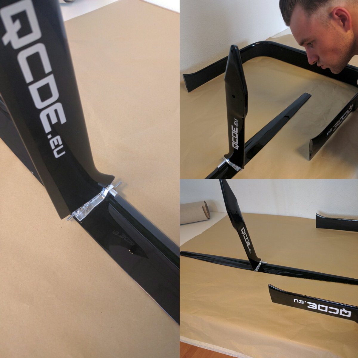 Aflevering van set hydrofoils. Uitdagende en gave klus! Engineeren tegen de grenzen van het materiaal.