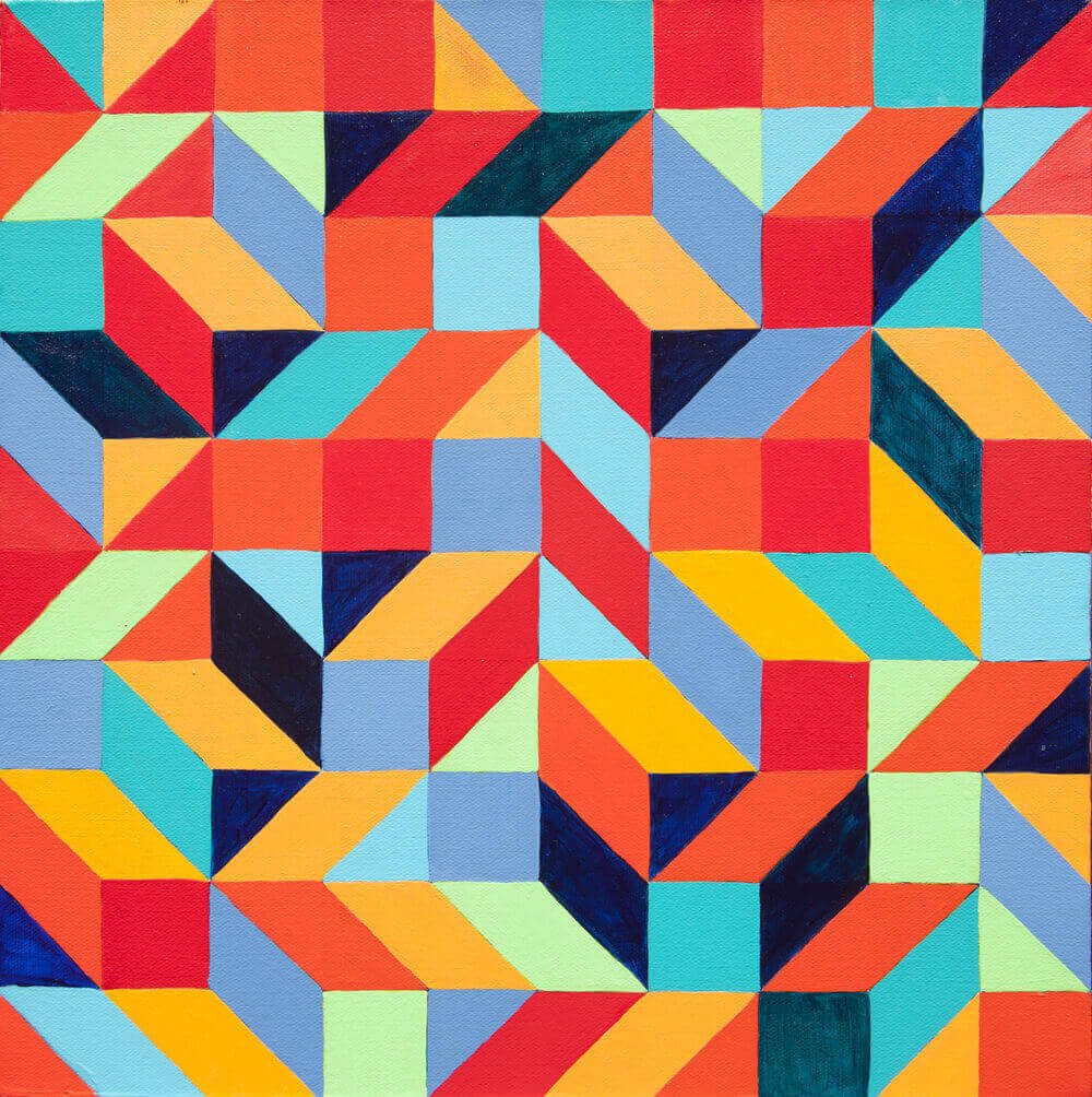 EDGEprojectsUK's tweet photo. Geometric abstractions in 'Central Park I' by Pauline Crogan. Showing soon in OPTICS | space: colour 2nd - 15th Sept https://t.co/vOj3ujlntN