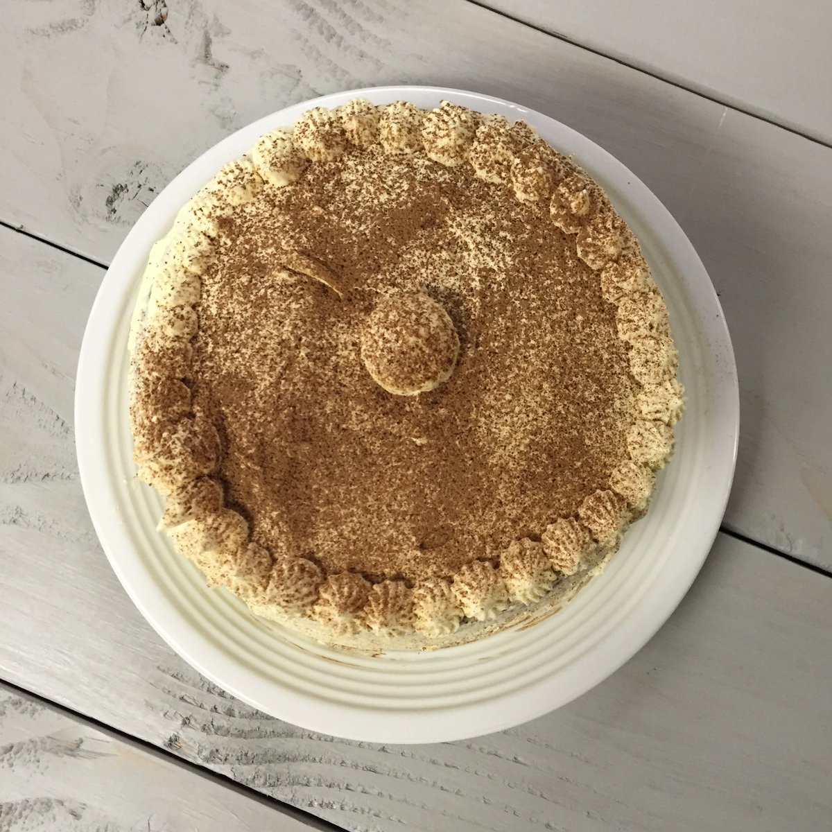 BrandFirstNJ's tweet photo. Our copy editor made an espresso mocha cake with caramel sauce and white chocolate buttercream frosting! #breakfast https://t.co/7ocmrdtwfM