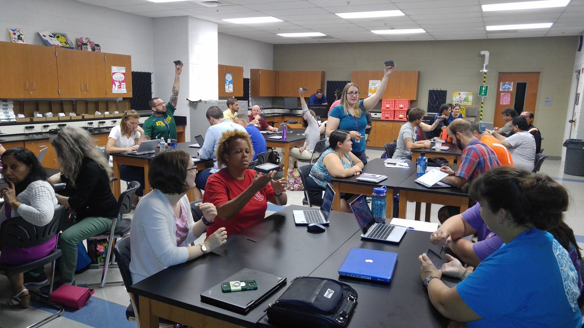 BCPSSci's tweet photo. #scipsd16 MS & HS Sci Ts use the new vernier lab quest2 to increase tech access and use in their school #bcpslearns https://t.co/Hzv5aECwVh