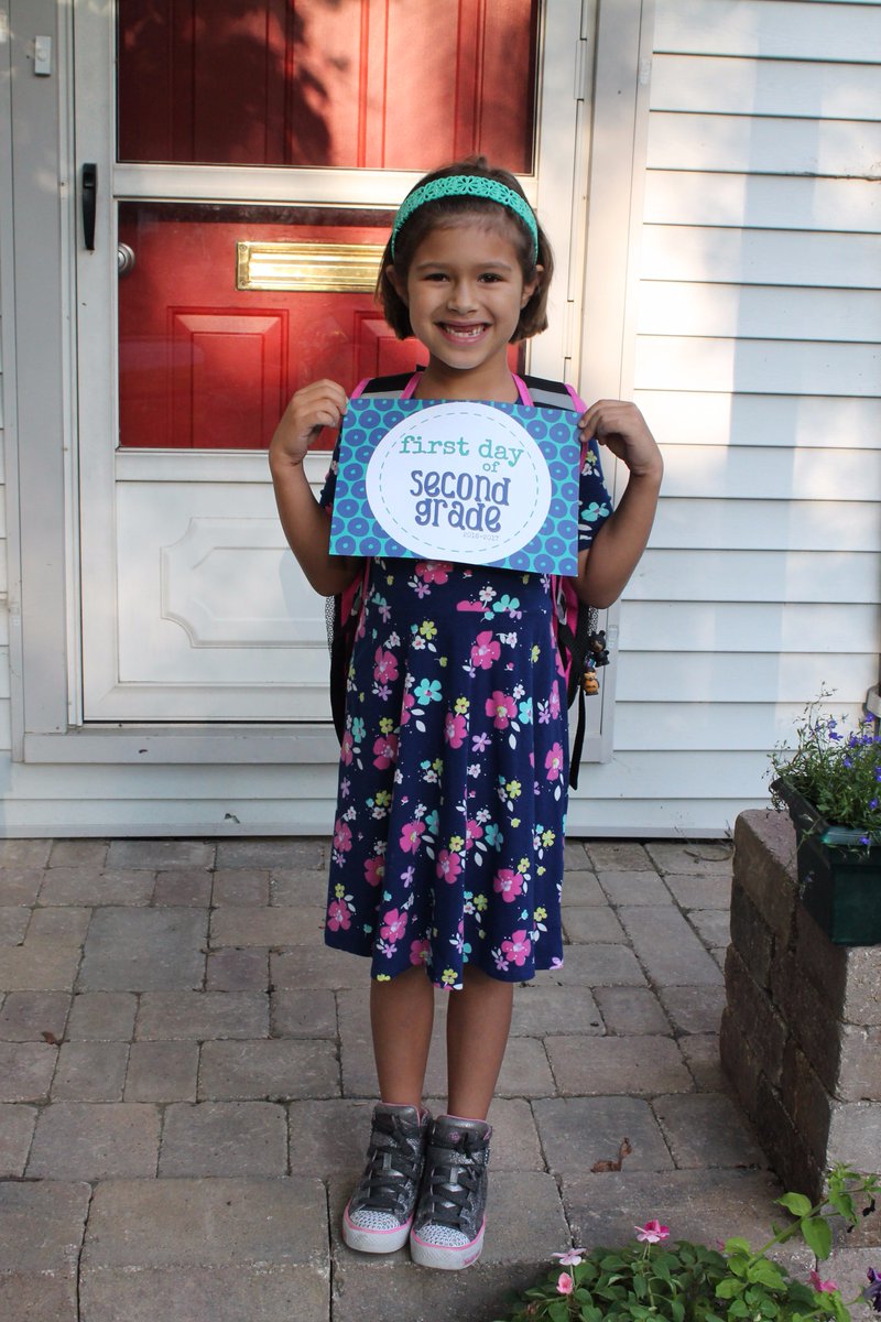beth_tigue's tweet photo. First day of 2nd grade big girl! Lil' sis still has one more year til K, and is your biggest fan. <3 @WESchools https://t.co/kF21gmRGtf