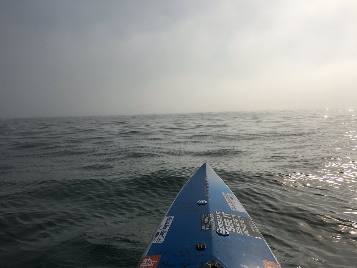 ChrisBertish's tweet photo. Training out in the mist this afternoon with the foghorn blaring in background &amp; 30m viz #theSupCrossing #Carrick https://t.co/o1joHjnAtd