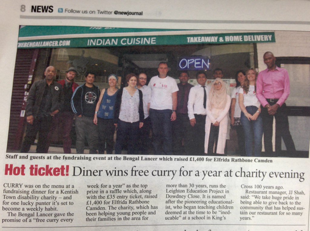 Check out @ElfridaCamden in the Camden <a href="/newjournal/">Camden New Journal</a> talking about #Curry4ERC <a href="/BengalLancerUK/">The Bengal Lancer</a> ! What a great night :)