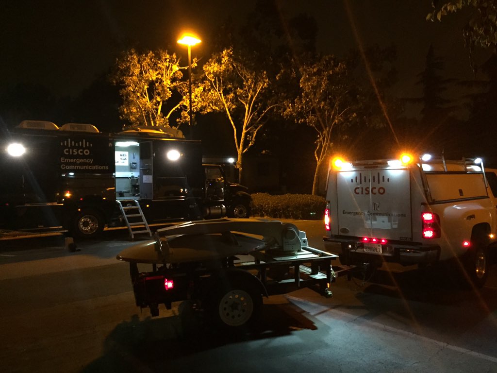 CiscoCrisisResp's tweet photo. TACOPS ACTIVATION: #BlueCutFire, California. NERV-2, UT-2, VSAT-2+engineers are enroute  https://t.co/DDPD4uvmGP https://t.co/hpwoD7Cglt