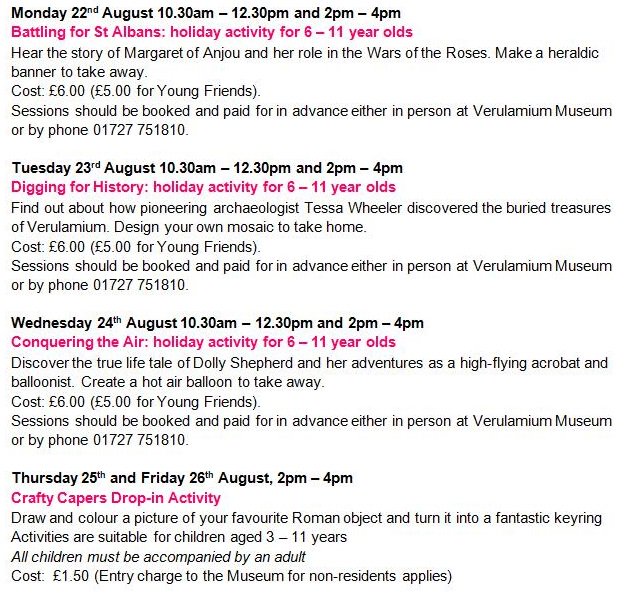 stalbansmuseums's tweet photo. Thinking of things to keep the kids entertained next week? We have some great #summerholiday activities next week https://t.co/MWcFa6xACA