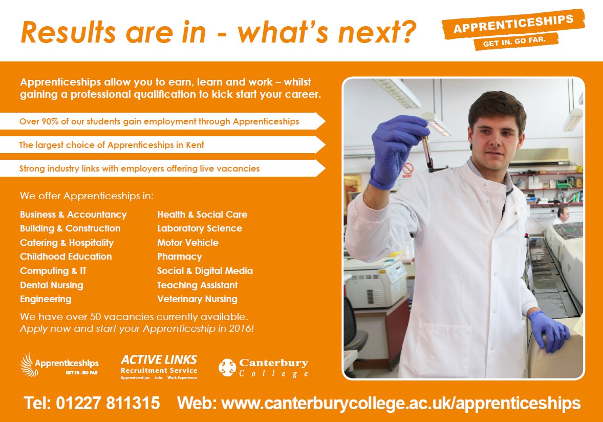 Contact @ActiveLinksKent for great #apprenticeships advice and support #GetInGoFar