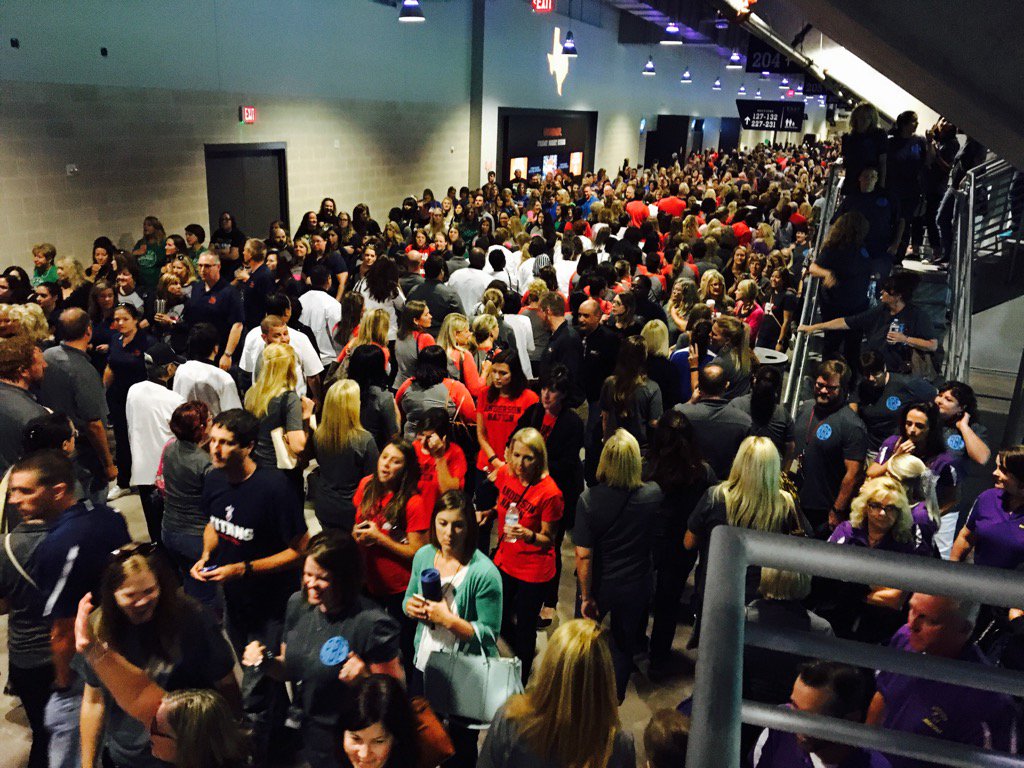 Valerie Wigglesworth (@vlwigg) on Twitter photo What 7K <a href="/FriscoISD/">Frisco ISD</a> staffers look like leaving Ford Center after inspiring convocation to kick off school year What 7K <a href="/FriscoISD/">Frisco ISD</a> staffers look like leaving Ford Center after inspiring convocation to kick off school year