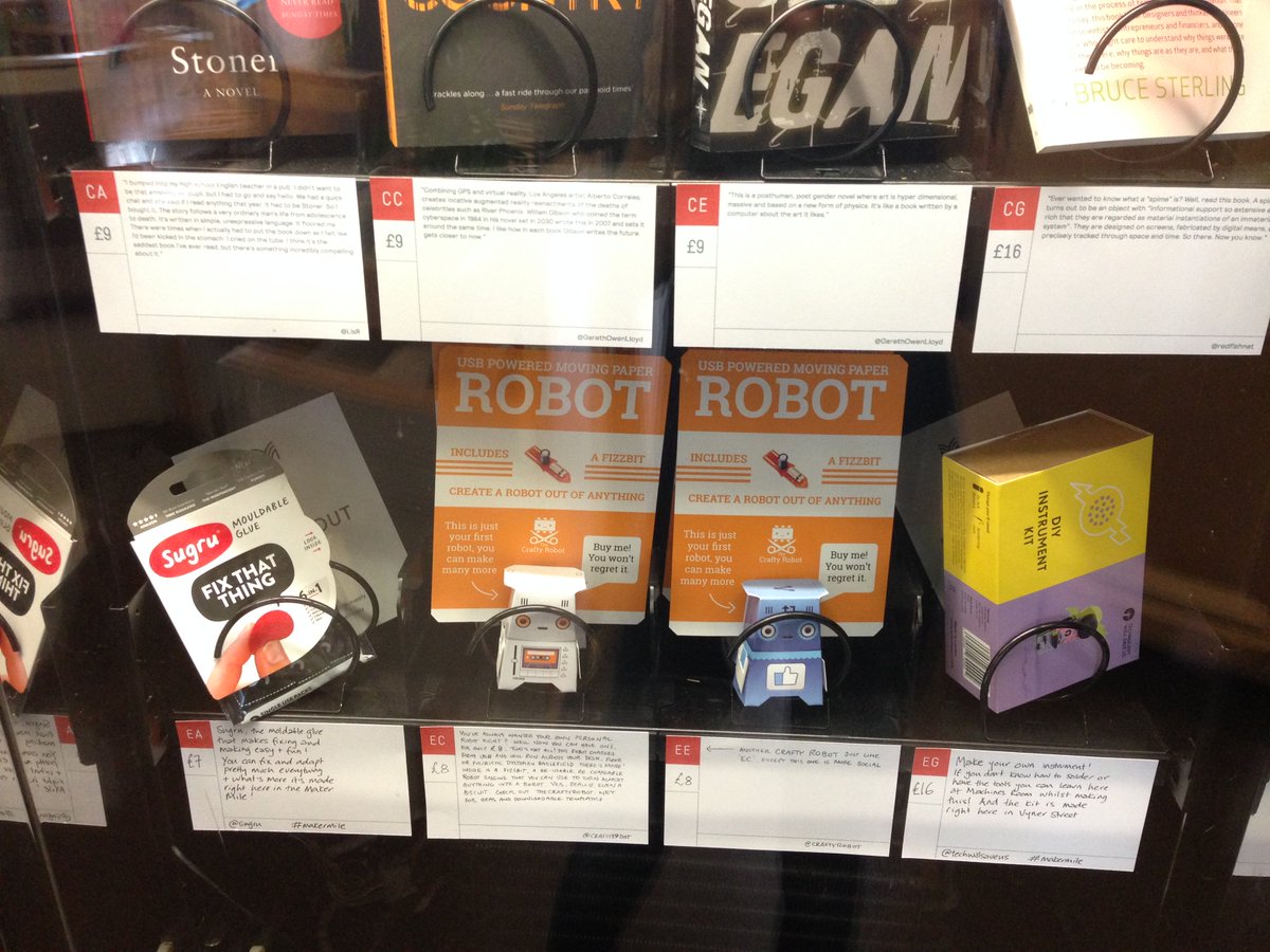 MachineSupply's tweet photo. Vending some non-book products this week from @CraftyRobot @sugru + @techwillsaveus, thanks to @machinesroom! https://t.co/CTsTJOfamL