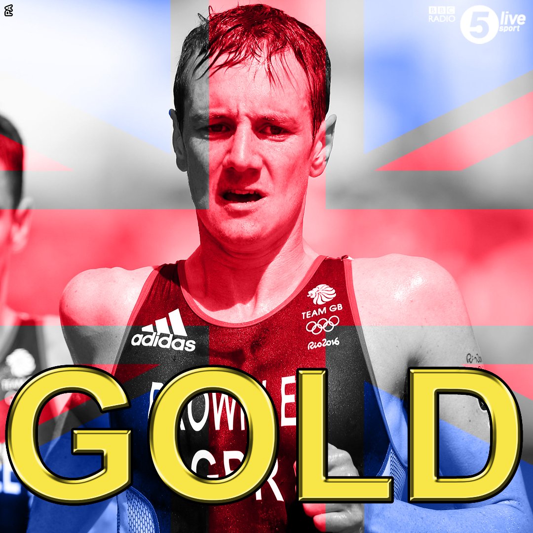 Gold for GBR's Alistair Brownlee in the triathlon Brother Jonny