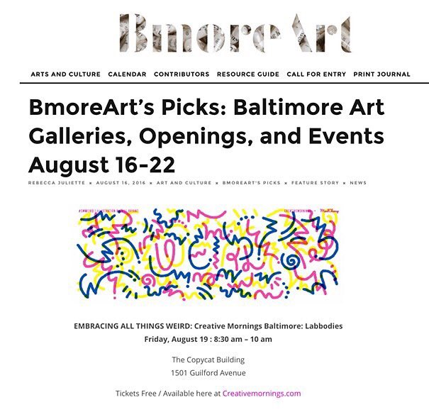 Labbodies's tweet photo. @Baltimore_CM + @Labbodies = #Weird at Penthouse Gallery tomorrow morning is a @bmoreart1 pick of the week!#art#talk https://t.co/gvioIFNB0y
