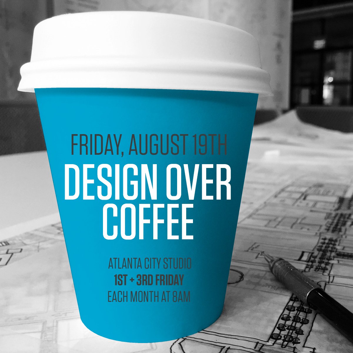 ATLCityStudio's tweet photo. Don't forget #DesignOverCoffee tomorrow morning at 8am. All are welcome to join us! #DesignIsForEveryone https://t.co/3J7dn31EDJ