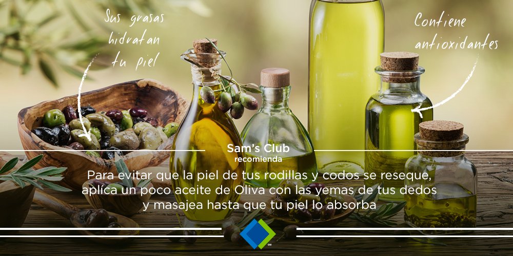 Sam's Club México в Twitter: „Además de hidratar tu piel, el aceite de  oliva la llenará de nutrientes. #SamsClubRecomienda.  /7d7IG1dHRn“ / Twitter