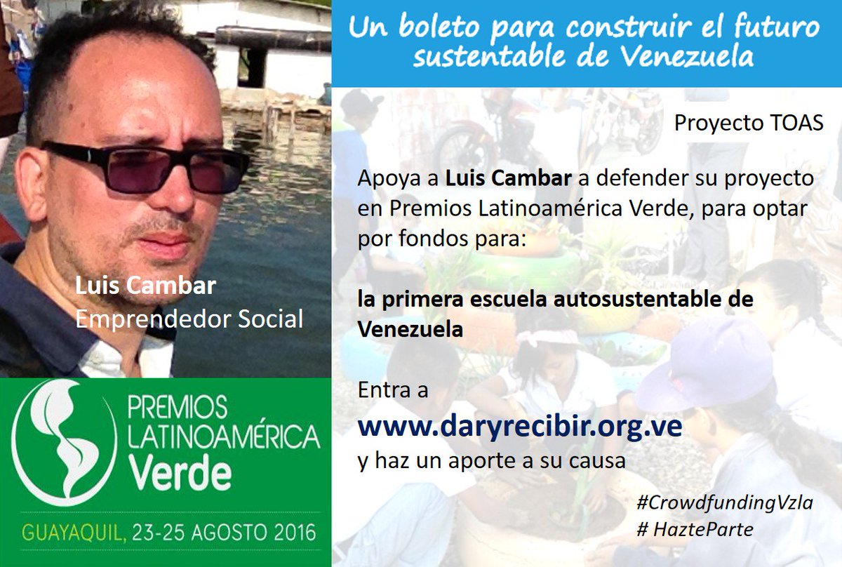 DaryRecibirVE's tweet photo. Faltan 02 días para q #ProyectoToas 1era escuela autosustentable de Vzla logre su meta https://t.co/rSiSHoY5bZ RT https://t.co/f3fEMOe9Ch